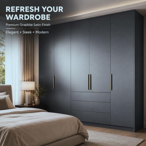 Image of WISDOM Charcoal Black Self Adhesive Wallpaper for Furniture & Cabinets Matte Finish Peel and Stick Vinyl Wall Sticker Waterproof, Oil Resistant & Easy to Clean (20x96 in)
