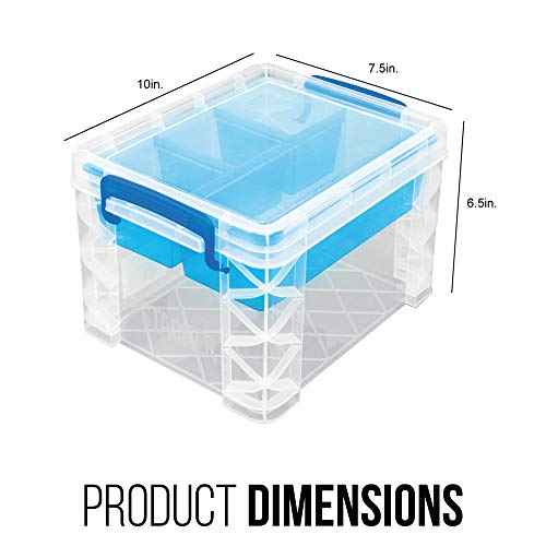 Super Stacker Divided Storage Box With Removable Tray, 10 X 7.5 X 6.5 Inches (37375) #TOP4