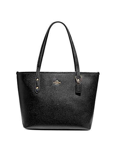 Coach Mini Leather City Zip Tote Purse - Black - #22967 #TOP23