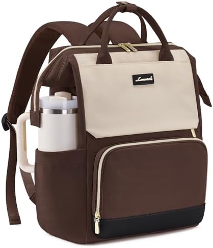 LOVEVOOK Rucksack Damen, 15,6 Zoll Laptop Schulrucksack für Große Trinkflasche, Travel Backpack Women Elegant, Schultasche Wasserdicht Reiserucksack Arbeitstasche Lehrertasche Tage