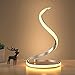 Spiral LED Table Lamp, 9W Touch Control Curved Desk Lamp with Contemporary Design, Modern Stylish 3 Colors Dimmable Bedside Light, Decorative Light for Living Room, Office, Bedroom (Silver)