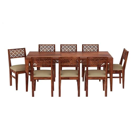 Image of Sheesham Solid Wood 8 Seater Dining Table for Living Room (Teak)