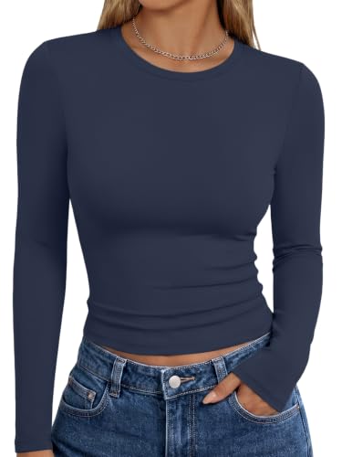 Image of Trendy Queen Womens Long Sleeve T Shirts Fall Fashion Basic Y2K Tops 2026