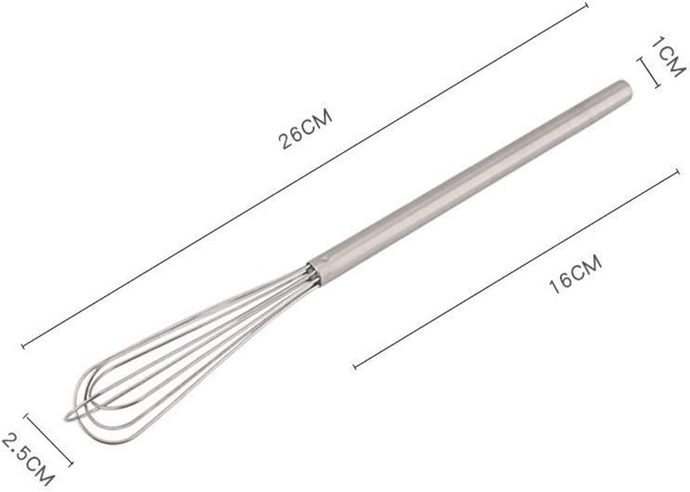 2 Pcs Household Stainless Steel Durable Mini Whisk, Stirrer, Multi-purpose Long Handle Manual Operation Whisk for Baking Tool,Cooking and Kitchen Gadget - Image 5