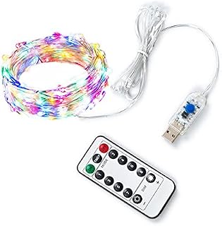 Wepikk Christmas Lights 5m 50 LED . String Lights Mains Powered with Remote Control & Timer.8 Modes for Bedroom Indoor Outdoor Garden Christmas Decoration Copper Wire
