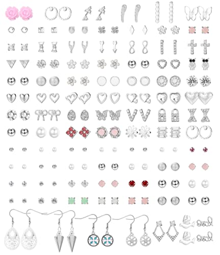 Dochais 90 Paar Sortiert Mehrere Ohrringe Set, Mode Schön Ohrstecker Set...