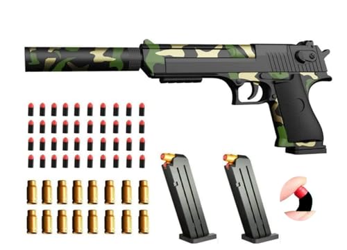 Toy gun with soft bullets,Foam Blasters,toy gun with ejectable magazine and bullets-1:1 size toy gun for safety training or play Outdoor Indoor Fun-unique gift