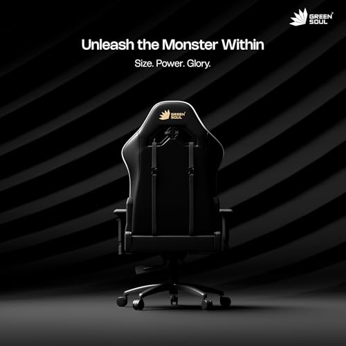 Image of Green Soul Monster Ultimate Series S| Multi-Functional Ergonomic Gaming & Office Chair|Premium Spandex & PU Leather Fabric | Adjustable Neck, Lumbar Pillow | 4D Adjustable Armrests (Black White)