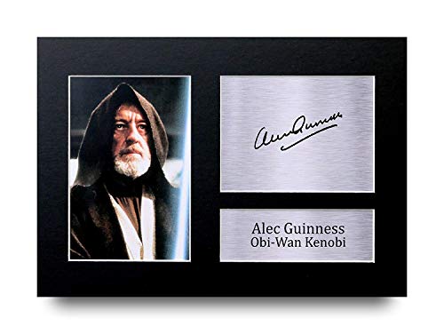 HWC Trading Alec Guinness A4 Sin Marco Regalo De Visualización De Fotos De Impresión De Imagen Impresa Autógrafo Firmado por Star Wars OBI-WAN Kenobi Los Aficionados Al Cine