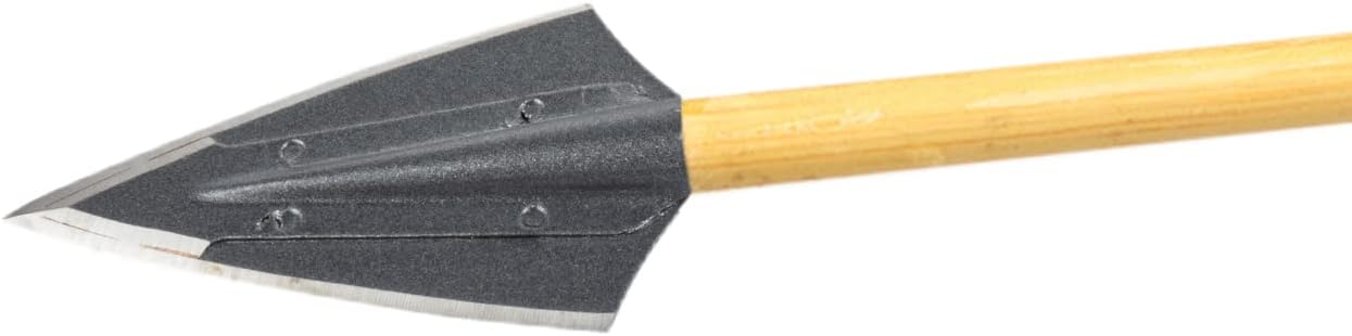 6PK Hunting Broadheads 145 Grain Archery Arrowheads Fix 2 Blade Welding Head Metal Arrow Tips for Wooden Arrow Bamboo Arrow Shaft