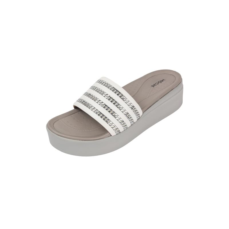 mochi Women's Slip-On Wedge Sandals with Chain Strap Detail-picture-39