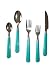 Mainstays Plastic Handle 48 Piece Flatware Set, Aqua, with Organizer
