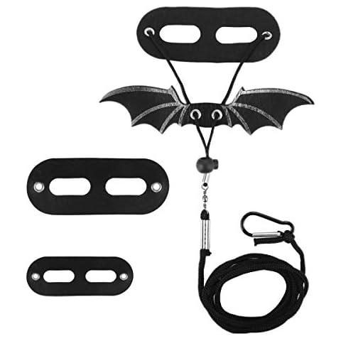 Petyoung 3Er Pack Verstellbares Reptiliengeschirr mit Flügeln Ledereidechsenleine Bartagamenleine Gecko-Leine für Amphibien Und Andere Kleine Haustiere Cover