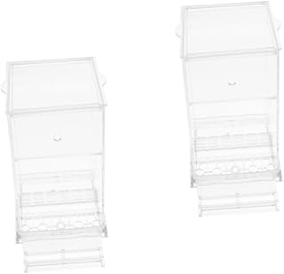 Balacoo 2 Pçs Alimentador Automático Alimentador De Pássaros Transparente Alimentador De Periquito Comida De Pombo Alimentador Automático De Pássaros Fora Do Alimentador De Pássaros Ao Ar