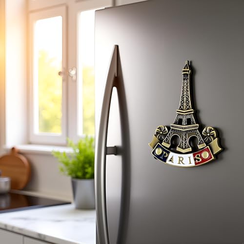 Imán metálico 3D Torre Eiffel souvenir París miniatura 6
