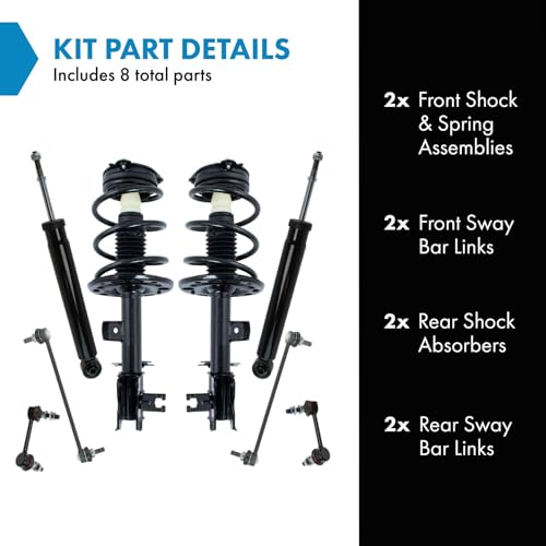 Image of TRQ Front and Rear Suspension Kit Complete Strut & Coil Spring Assembly Shock Absorber Sway Bar Stabilizer Link Compatible with 2009-2014 Nissan Murano
