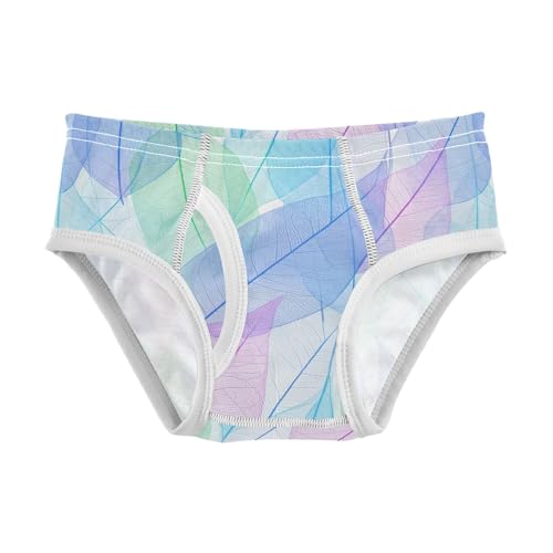 ODAWA Leaves Pastel Blue Boys Cotton Underwear, Tag-Free Comfort Toddler Underwear Boys 2T