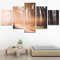 SIGNWIN 5 Panel Canvas Wall Art Autumn for Home Decorations Ready to Hang - 60