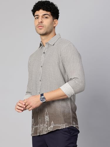 Image of Majestic Man Stylish Ombre Print Pure Cotton Casual Shirt for Men