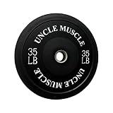 Uncle Muscle 2-Inch Olympic Bumper Plates, Rubber Olympic Weight Plates with Steel Hub for Strength