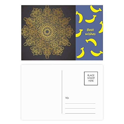 Carte postale feuille d'or culture thaïlandaise au fini multicolore premium