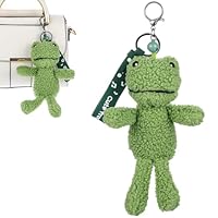 Frog Keychain Cute Plush Keychain Accessories Kawaii Keychains 8\" Frog Purse Charms for Girls Women Backpacks Bags Purse Car Key Ring Perfect Birthday Valentines Day Gifts