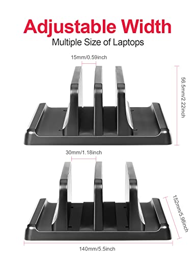 Suporte vertical ajustável para laptop com slot duplo feito de plástico ABS premium 3 em 1 com desig