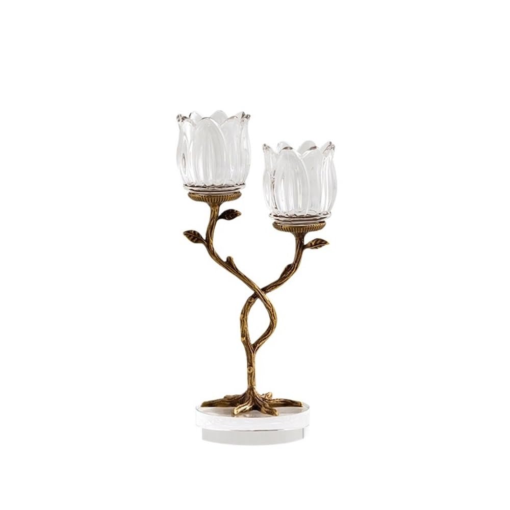 Candlestick Holder Creative Home Brass Crystal Glass Candle Holder Foyer Decoration Aromatherapy Stand