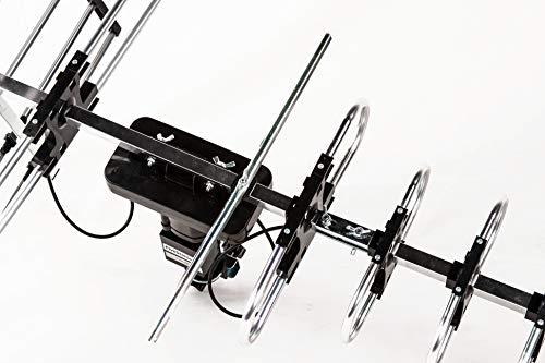 Five Star Outdoor Antenna Hd Tv Up To 200 Miles Range With Motorized 360 Degree Rotation, Uhf/Vhf/Fm Radio With Infrared Remote Control Advanced Design With Installation Kit & Jpole #TOP4