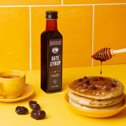 Image of Brawny Bear Date Syrup, Healthy Sugar Substitute, 100% Natural Arabian Date Syrup with No Added Sugar and Preservatives, Vegan, Natural Sweetener for Toppings, Baking, Cooking, Low GI - 140gm