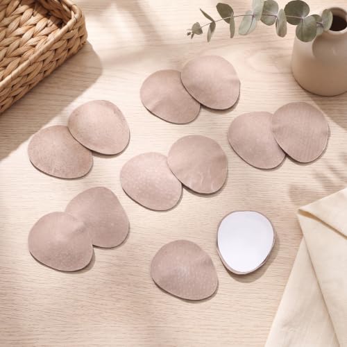 Image of Syhood 20 Pieces Metatarsal Felt Pads Foot Insert Pads Ball of Cushion for Pain Relief Forefoot and Sole Adhesive Accessories for Men and Women 1 /4 Inch Thick (Oval Style,Nude,Leather)