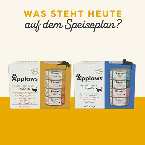 Applaws Premium Natural Katzenfutter Nass, Huhn mit Lamm in Gelee 70g Portionsbeutel (16x70g)