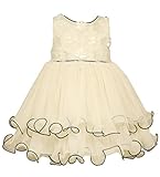 Bonnie Jean Baby Girls Ivory 3-D Flower Dress 12 Months