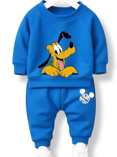 Image of Minicult Kids Cotton Co-ords Full Sleeve Sweatshirt and Pant Set with Character Print