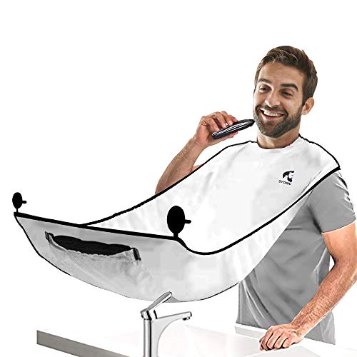 SYOSIN Latest Version Beard Apron Cape Hair Clippings Catcher with Bag for Men