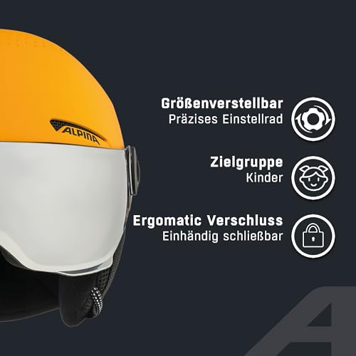 ALPINA ZUPO Visor Q-LITE Kinderskihelm, Burned-ye. matt, 48-52 cm – Ansicht 3