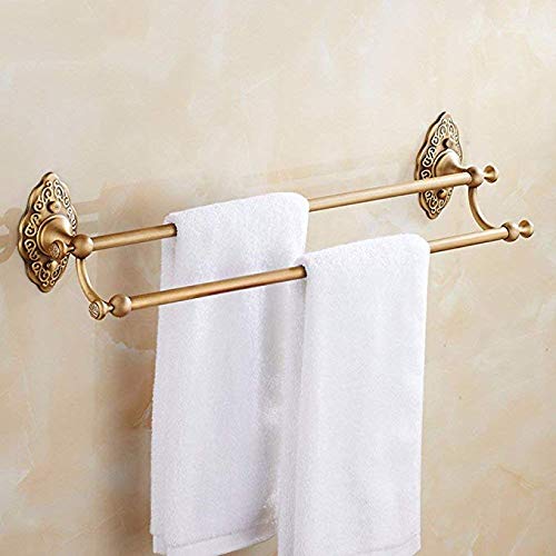 Porte-serviette double anti-rouille en cuivre pour resoudre le manque de place au mur
