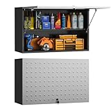 Polup Metal Wall Cabinet for Garage, 20' H Garage Cabinet Wall Mounted, Lockable Small Tool Cabinet with Door and Adjustable Shelf, Hanging Cabinet for Warehouse, Workshop - Assembly Required