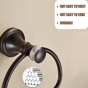 Wolibeer bronze towel ringbathroom hand towel holderoil rubbed towel hanger wall mount farmhouse towel rack rustic bath accessories half round  urban country home decor