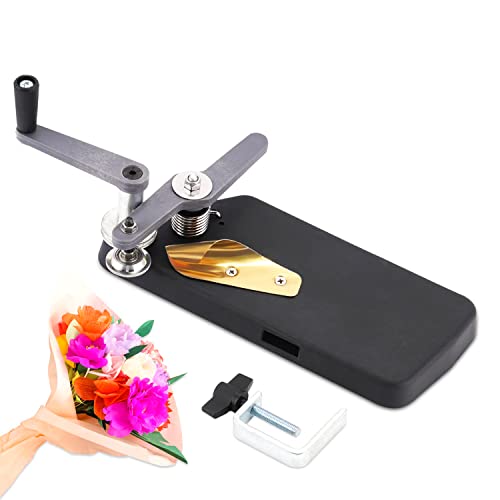 Máquina de encaje de papel crepé para rizar flores, crimpadora de dientes finos/gruesos para manualidades de papel y embalaje de flores, ideal para crear hermosas flores de papel crepé