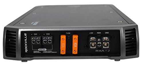 Rockville Rxa-T2 2400 Watt Peak/625W Rms 2 Channel Car Stereo Amplifier+Amp Kit #TOP6