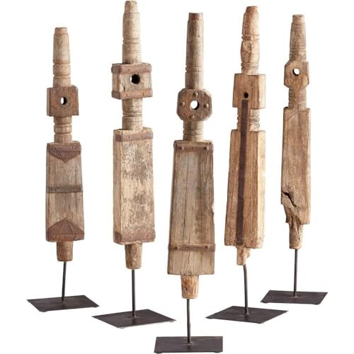 Escultura Totem Rústica Grande de Madera