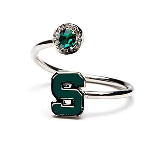 Michigan State Ring | Block S Green Spartan Ring | Michigan State Jewelry | Officially Licensed Michigan State University Jewelry | MSU Gifts | MSU Jewelry | Michigan State Ring | Stainless Steel