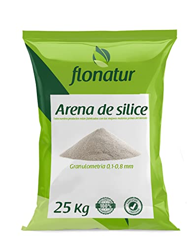 flonatur Arena de silice para cesped Artificial, Saco 25kg, Arena de Gatos, pavimentos Decorativos,...