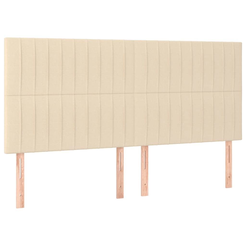 Generisch Łóżko kontynentalne z materacem, nowoczesny styl, tkanina poliestrowa, regulowana rama łóżka (kremowe, 180 x 200 cm, pionowe paski)
