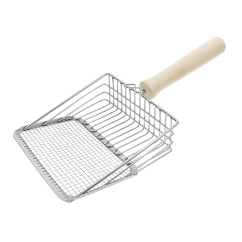BESPORTBLE Cat Litter Shovel Metal Cat Litter Scoop Scooper Heavy Duty Cat Scoop Metal Litter Scooper Litter Sifter Metal Cat Scooper Metal Scooper Wood