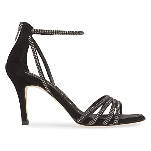 Pelle Moda Roux Black Satin Kid Suede Sandals3