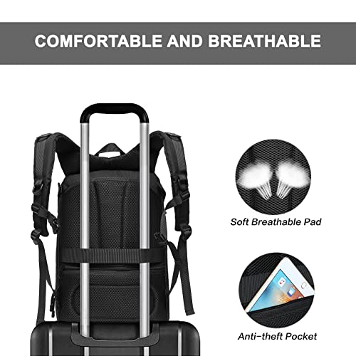 Mosiso Tactical Backpack, 2-Layer Military Daypack 3 Day Assault Pack Rucksack Outdoor Hiking Hunting Camping Training Travel Shoulder Bag With Trolley Belt & Usa Flag Patch, Black #TOP4