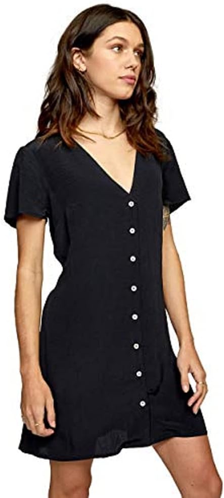 RVCA Womens Avery Woven Short Sleeve Dress