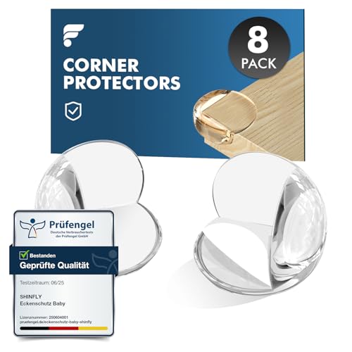 shinfly Corner Protectors for Baby 8 PACK Thick Table Furniture Edge Protectors for Kids with Strong Adhesion Sharp Corners Guard & Edge Safety Proofing(Clear Round)